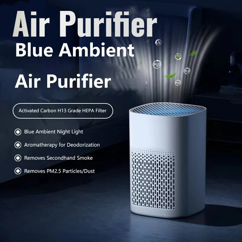 Air Purifier Smoke Odor Negative Ion Generator Household HEPA Air Purifier Efficient Purify Air Formaldehyde For Car Room