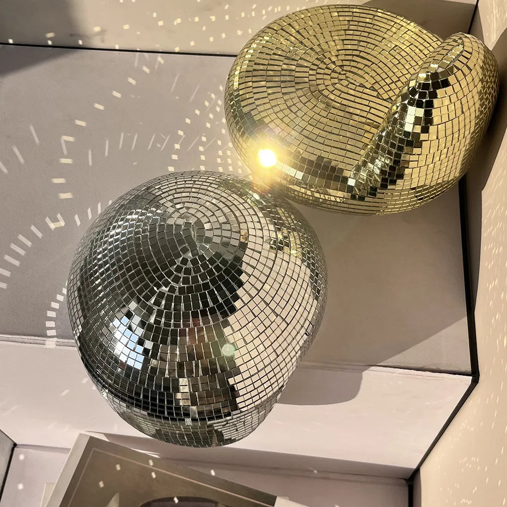 Mirror Disco Ball  Reflection Glass Ball Indoor Home Party Decoration Funny Disco Table Ornament Holiday Birthday Halloween Gift