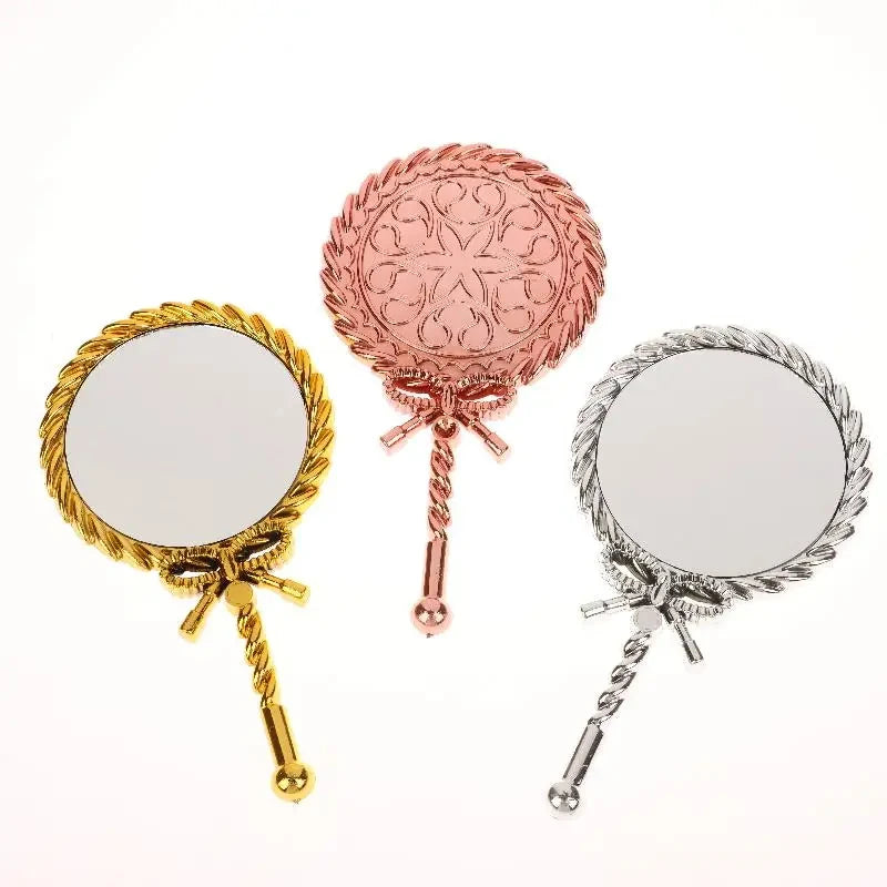 Handheld Makeup Mirror Round Portable Cosmetic Mirror European Mirror European For Dressing Room Home Use Professional Use