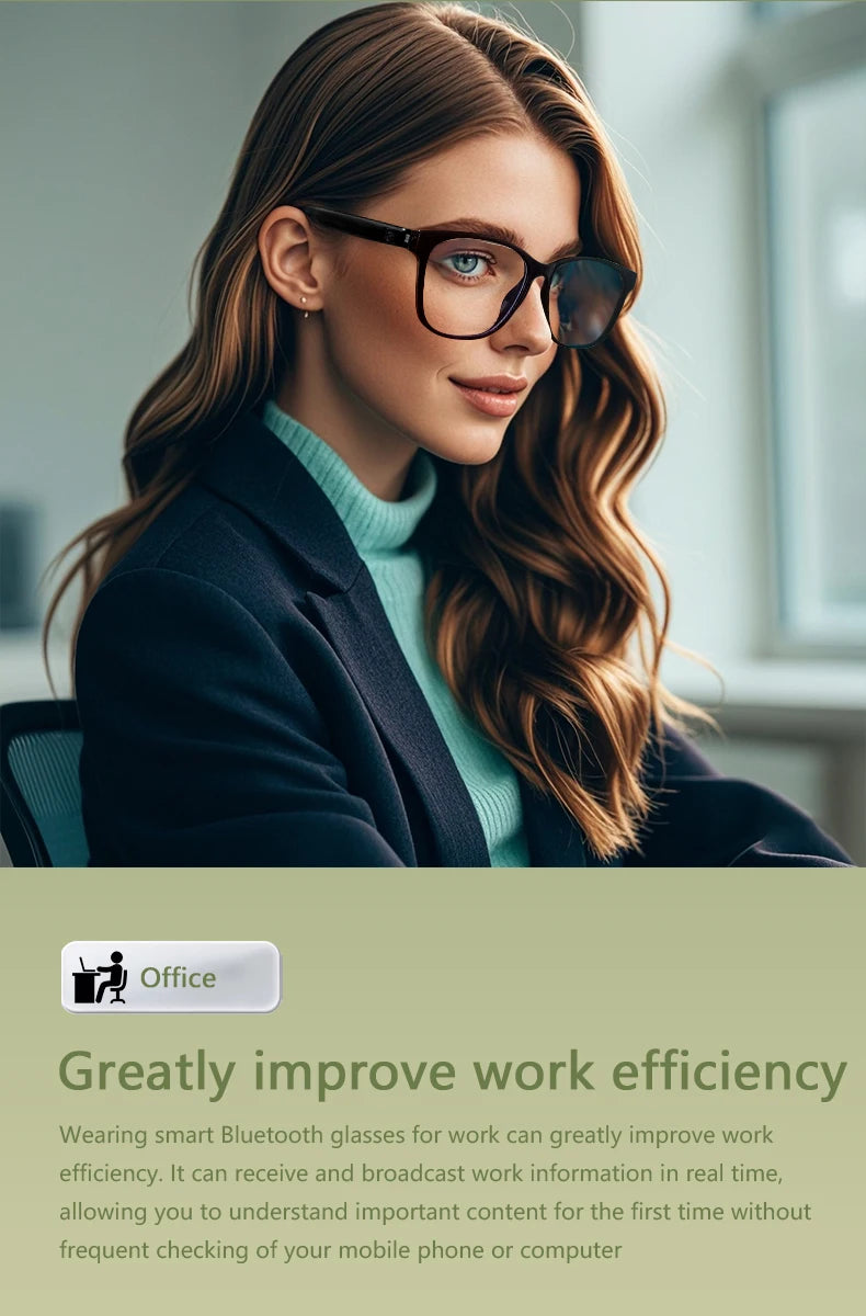 LIGE Fashion AI Smart Bluetooth Glasses Voice Assistant Bluetooth Call Playing Music Men Women Smart Sunglasses Camera Control