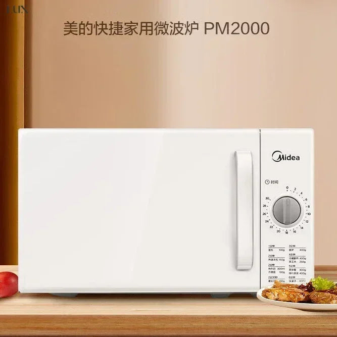 Household Microwave Oven: 20L Small Size, Multi-Functional with Turntable & Mechanical Side-Pull Design