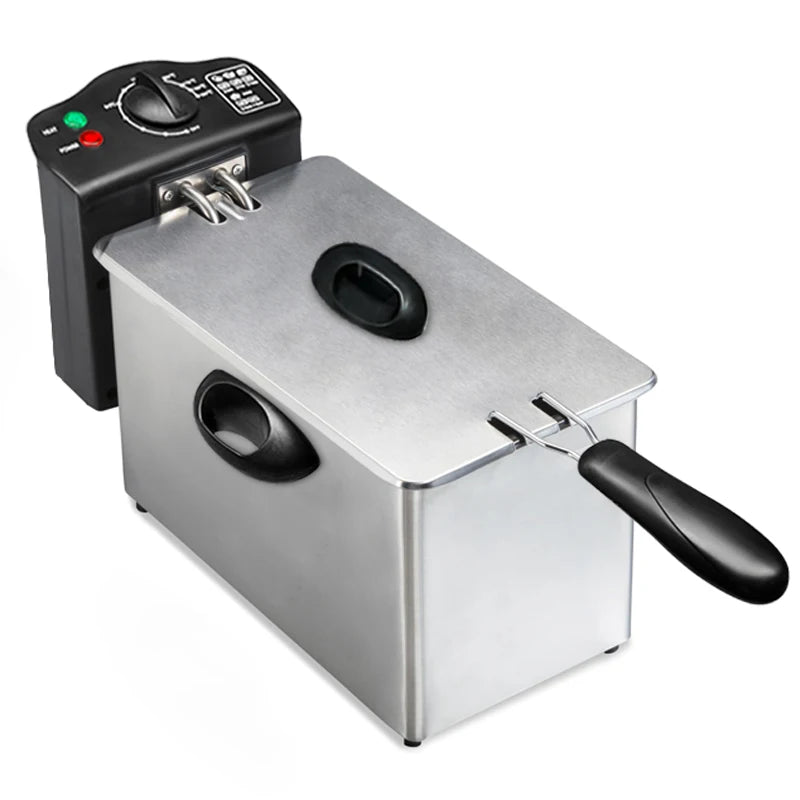 2000W Electric Deep Fryers Oil Oven Adjustable Thermostat Fried Chicken Grill French 4L Fries Frying Machine Heating Cooker