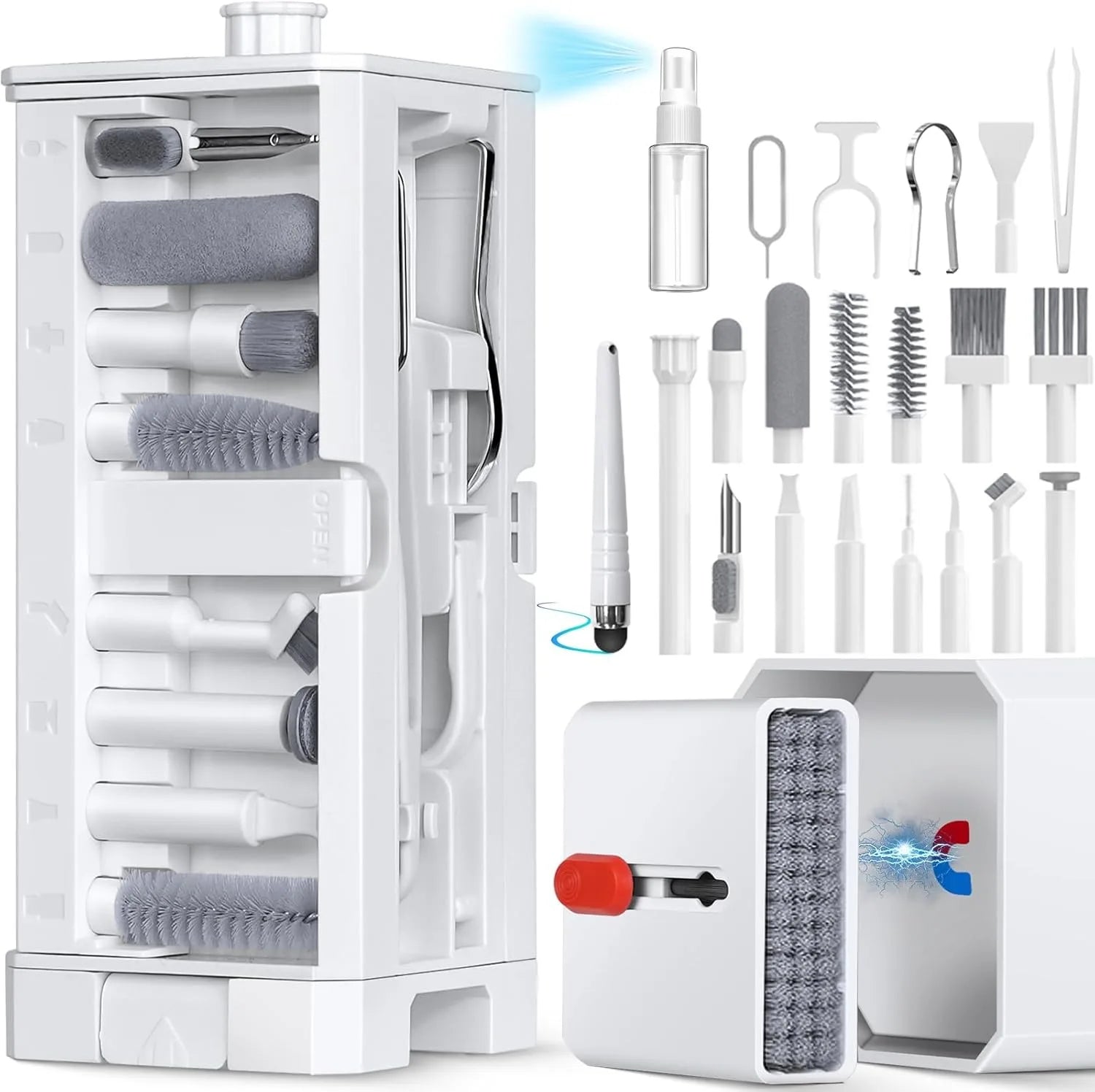 Professional 32-in-1 Electronics Cleaning Tools Set – for iPhone Port, AirPods Case, Bluetooth Earbuds, PC Keyboard, Laptop