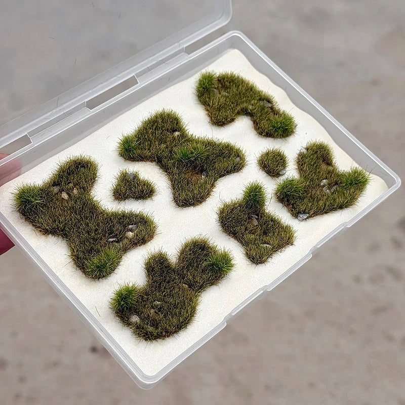 11*15cm Model Grass Turf With Stone Lawn Model Material Micro Landscape Platform Diy Material 1/64 Scale Train Railway Layout