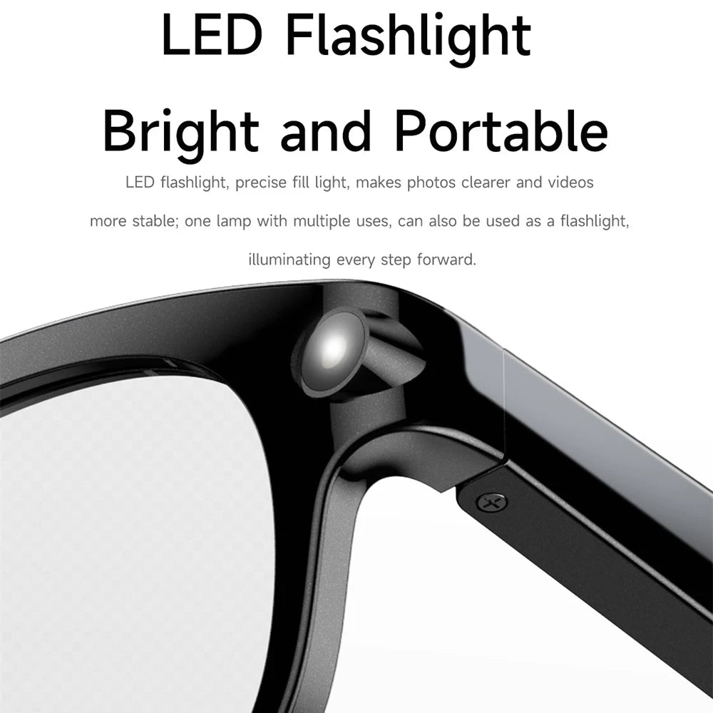 AI Smart Glasses Real-time Translation Dual Camera Bluetooth Call Sunglasses Shoot Audio Video Music Player Multifunctional Men