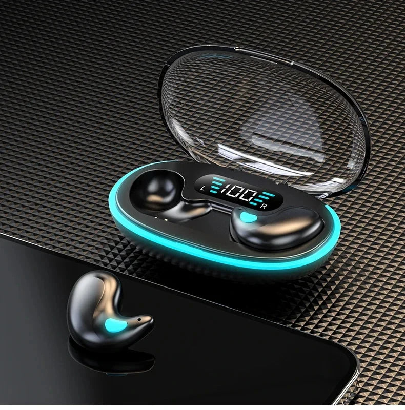 X55 Mini Earphone Stereo Hidden Headsets with Mic HD Call Waterproof Sleeping Earbuds Wireless Mini Headphones TWS Bluetooth