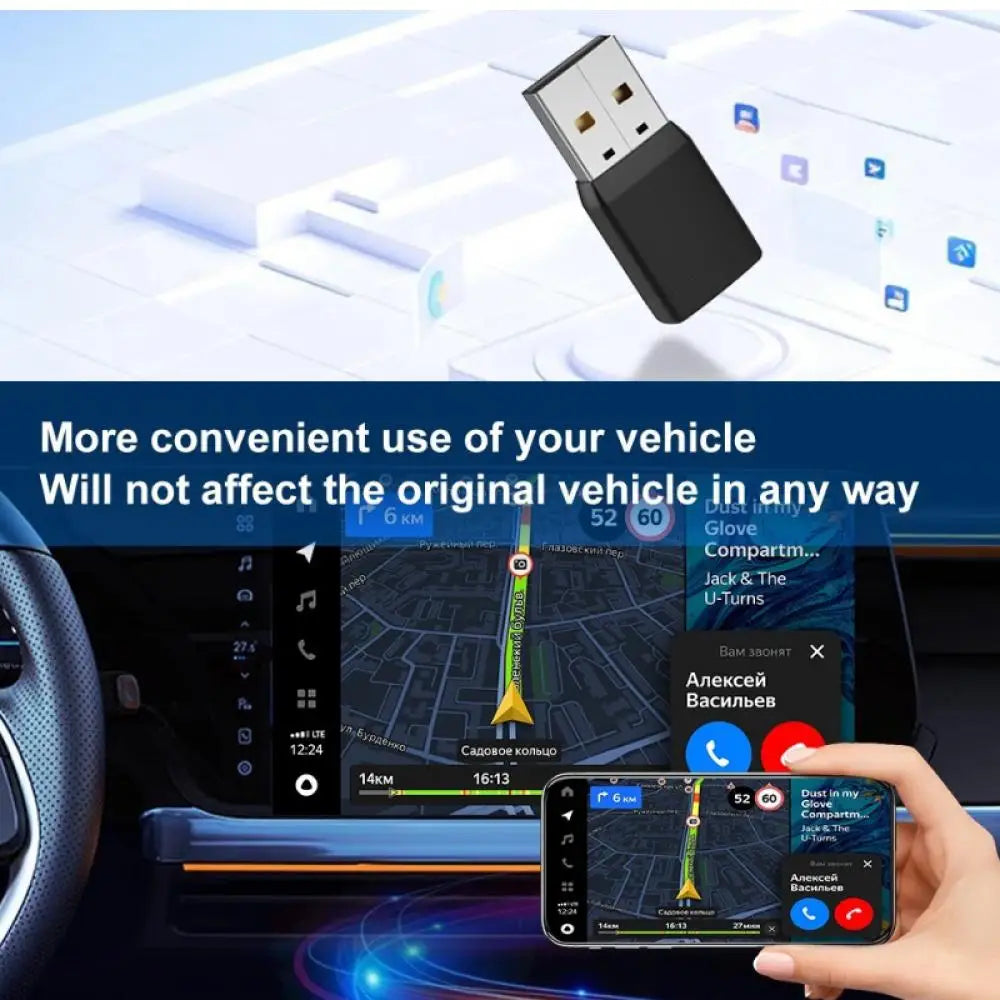 Wireless Adapter Smart Wireless CarPlay Android Auto USB Dongle WiFi Bluetooth Auto Connection OTA Upgrade for Original Cars