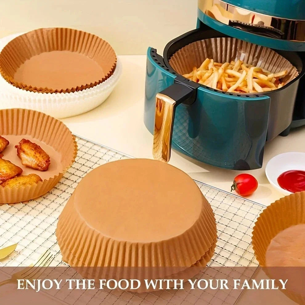 Air Fryer Disposable Paper Air Fryer Accessories Square Round Oil-proof Liner Non-Stick Mat for Kitchen Oven Baking