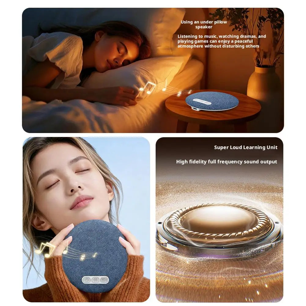 Bluetooth Pillow Speaker for Sleeping, Ultra-Thin Under Pillow Sound Machine with White Noise HiFi Stereo Audio Sleeping Aid
