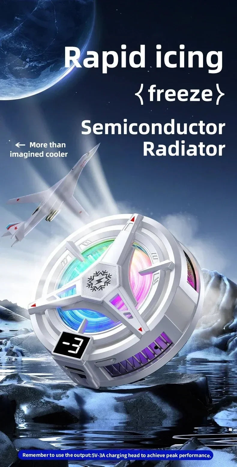 Magnetic Phone Cooler for PUBG Mobile Semiconductor Freeze Tech Digital Temp Display Back Clip Design Freeze Cooling