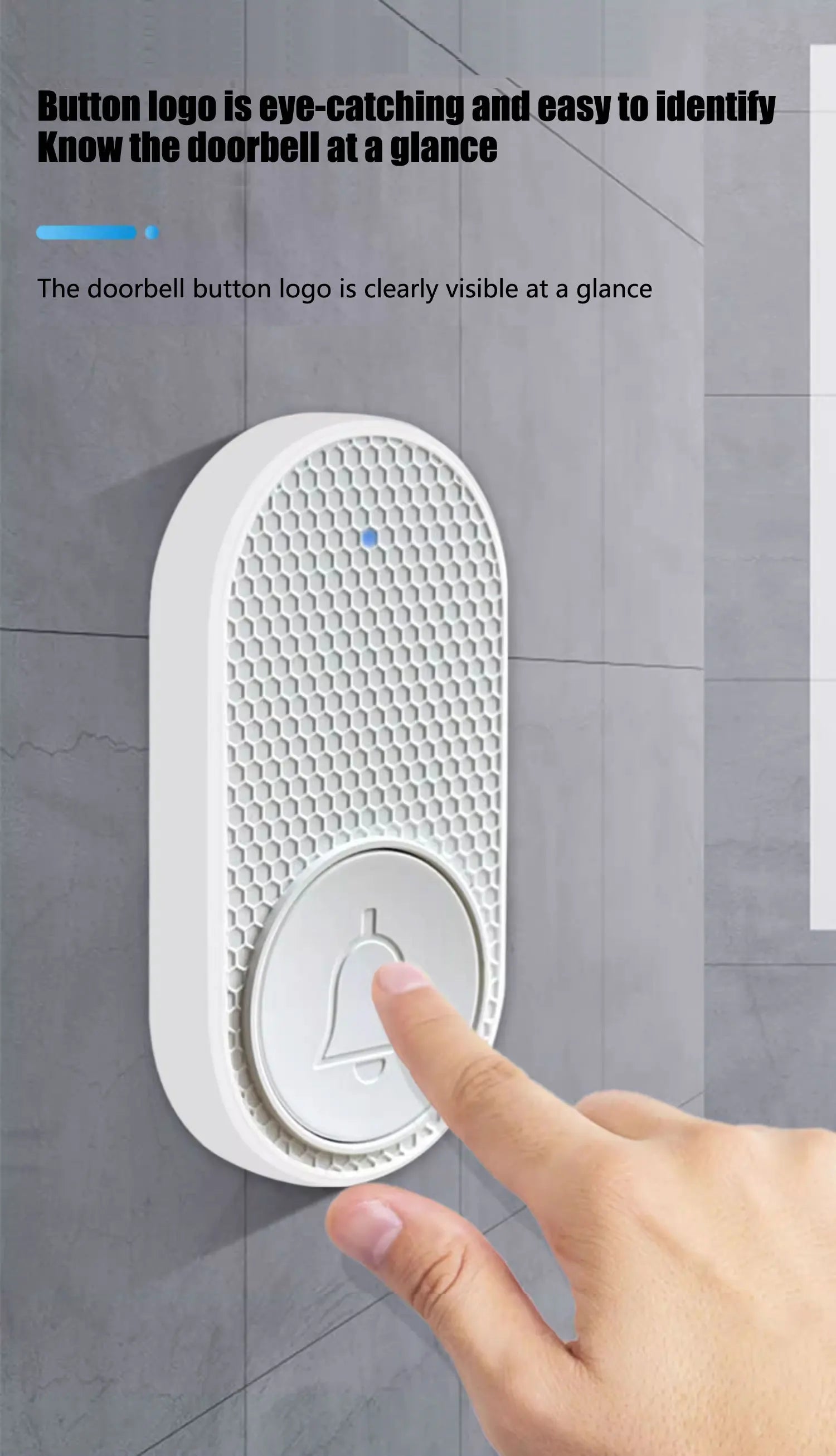 Smart Wireless Doorbell 433MHz 4 Volume Levels & Melody Chime Emergency Alarm for Elderly EU or US Plug Optional (White/Black)