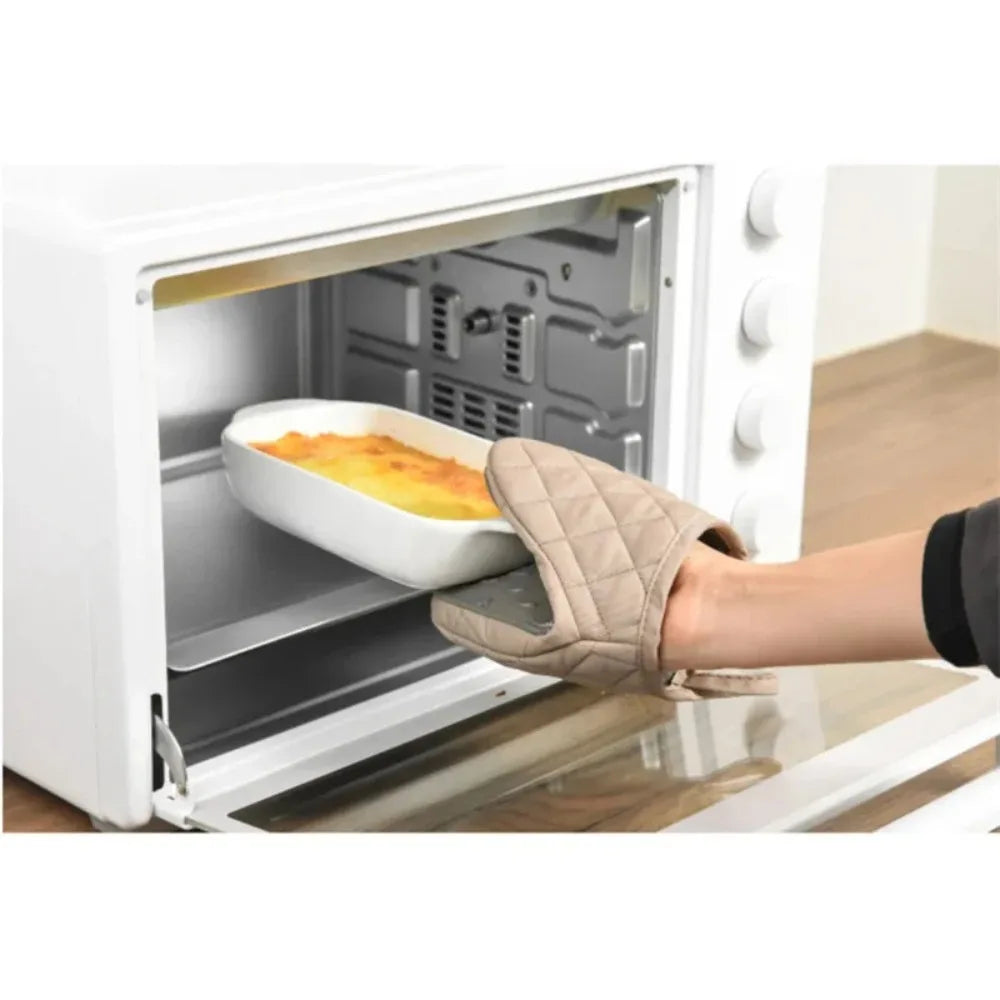 Short Kitchen Anti  Oven Mitts, Heat Resistant Silicone Kitchen Mini Oven Mitts for 500 Degrees, Non-Slip Grip Surfaces