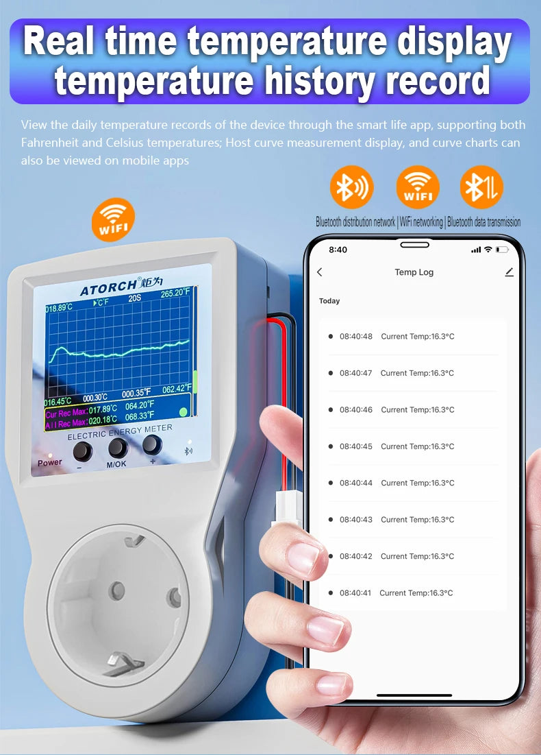 Tuya Wi-Fi Smart Thermostat Socket Outlet Plug Remote Temperature Controller Timer Switch Heating Cooling 3M NTC Sensor 16A