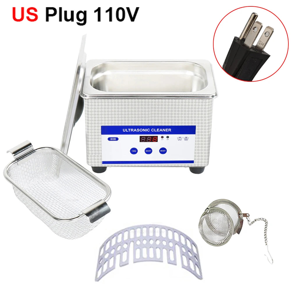 Ultrasonic Cleaner Ultrasound Jewelry Glasses Cleaning Machine 40kHZ High Frequency Ultrasonic Washing Bath for Glasses Jewelry