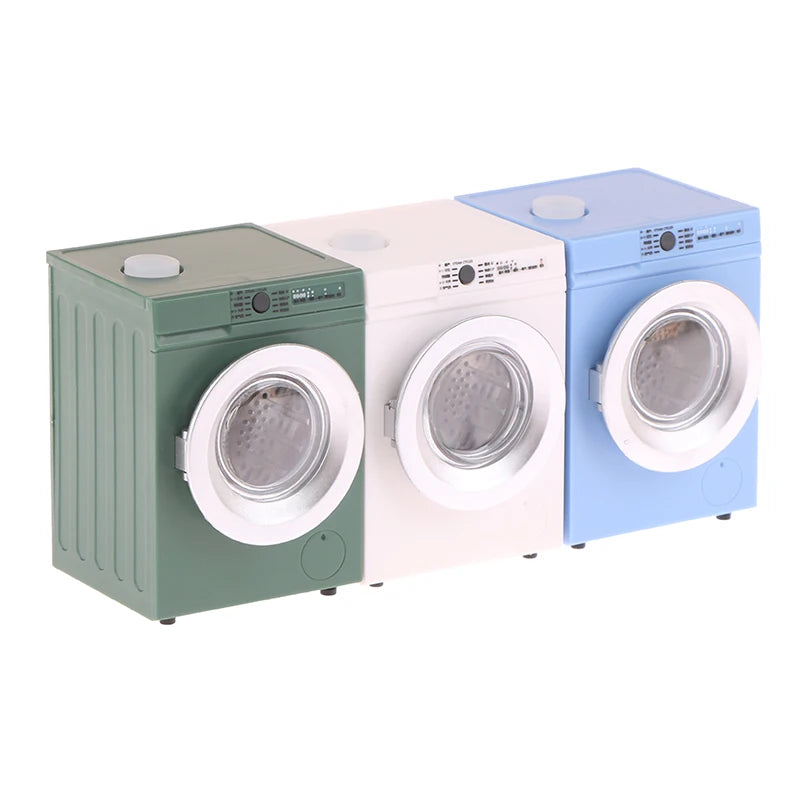 1Pcs Dollhouse Miniature Simulation Washing Machine Drum Washer Laundry Model Dollhouse Home Appliance Model Decor Toy