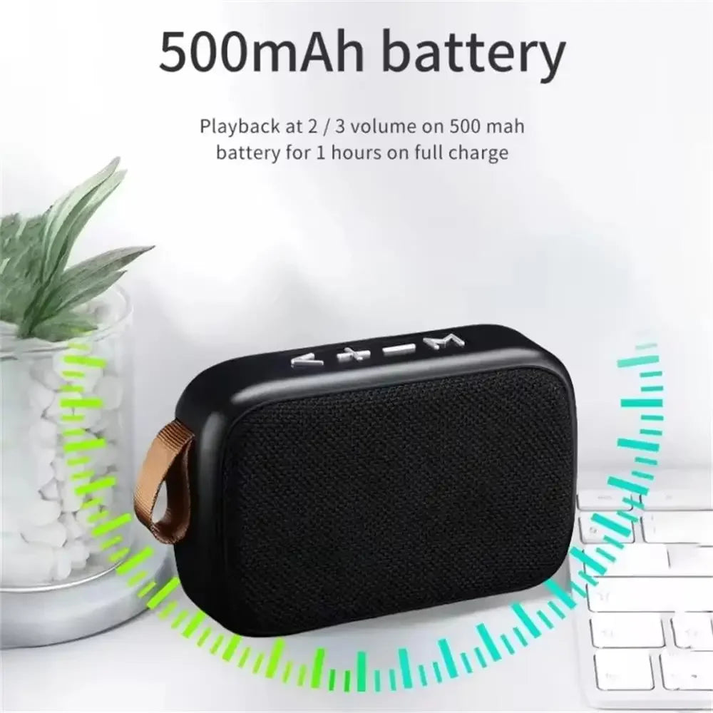 Wireless Mini Bluetooth Speaker with Fabric Design, TF Card Support, 3D Stereo Sound, Designed for Outdoor Use