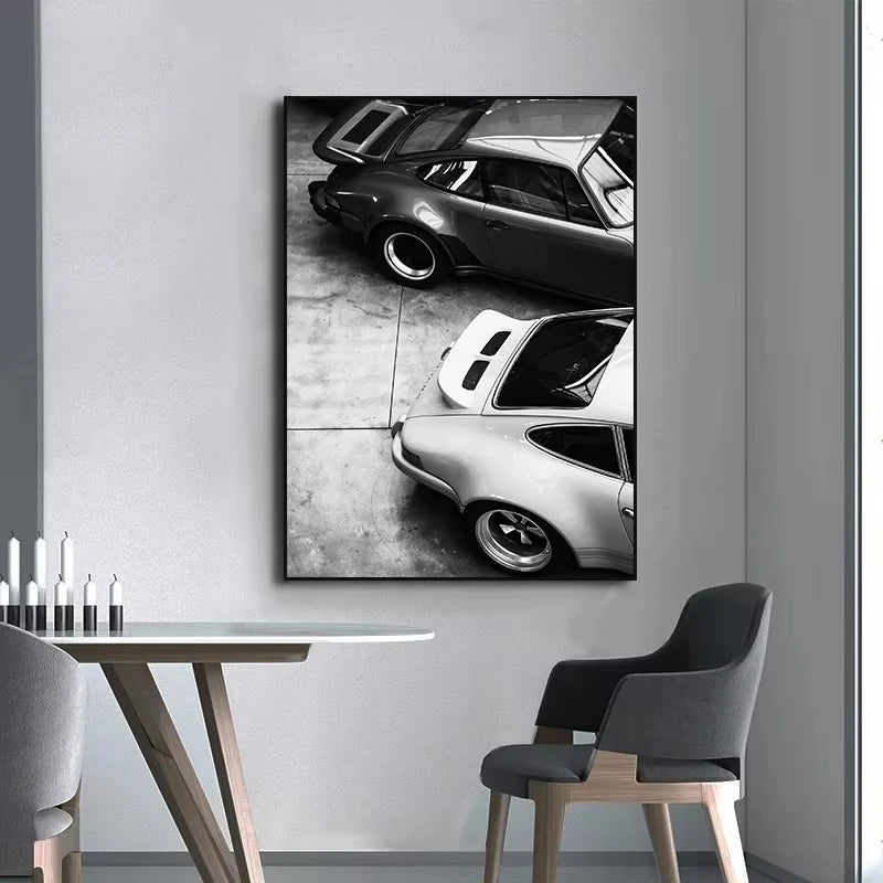 AA Modern Fashion Wall Art Simple Black and White Luxury Car HD Canvas Poster Prints Home Bedroom Living Room Decoration Mural