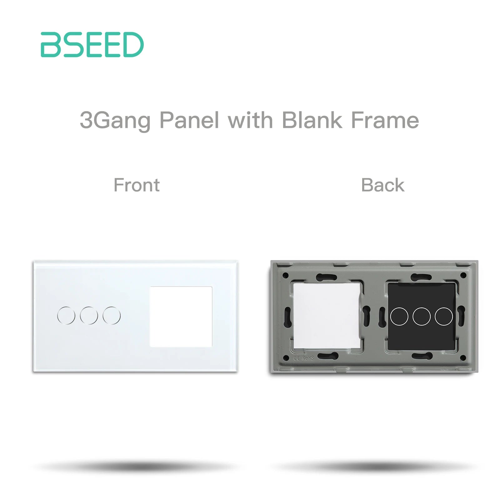 BSEED 1/2/3Gang Smart Zigbee Switches Function Part Touch Glass Front Panel EU Wall Socket Smart Plug DIY Parts Free Combination