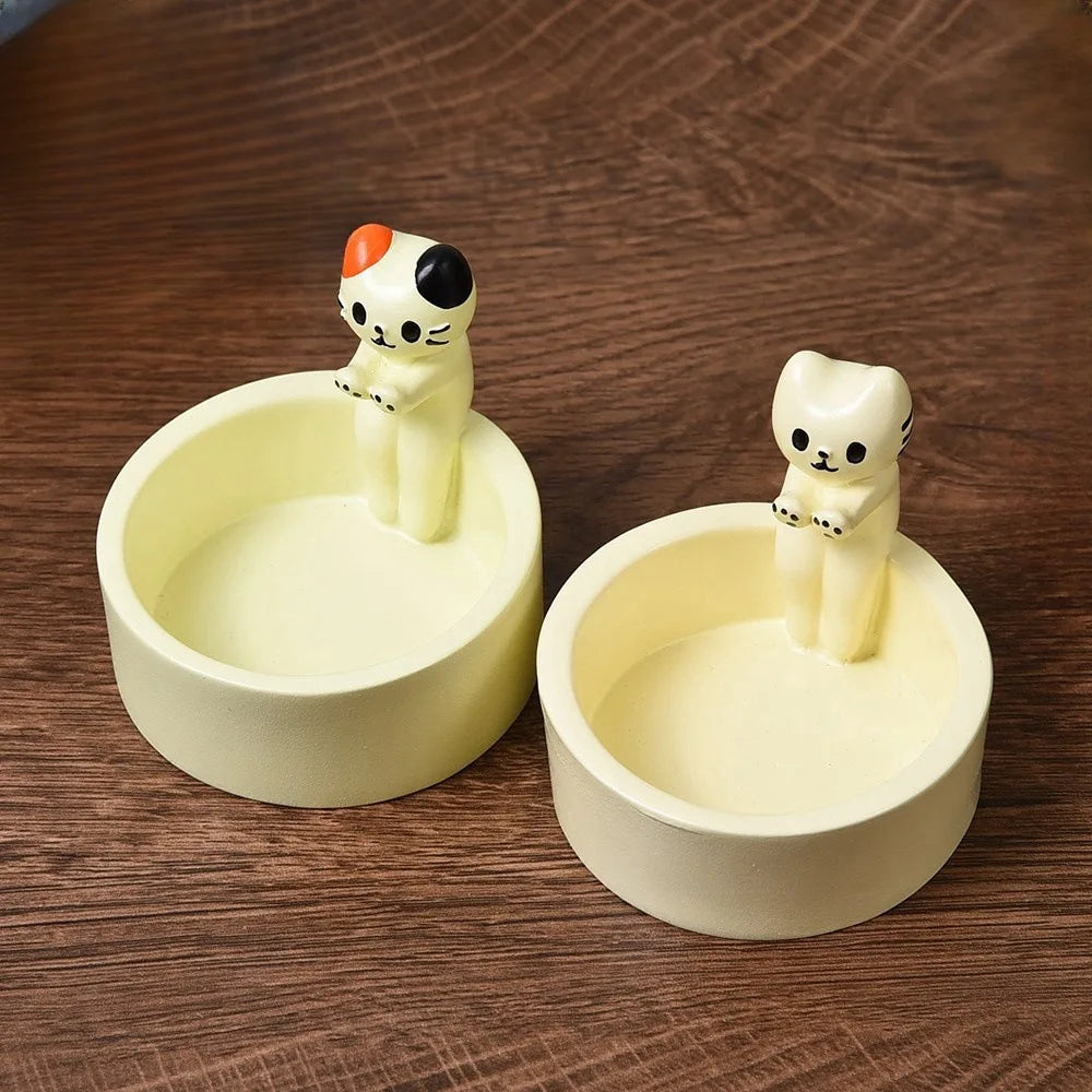 Kitten Candle Holder Cute Cat Candlestick Creative Aromatherapy Candle Holder Durable High Tempe Cartoon Candlestick Decoration