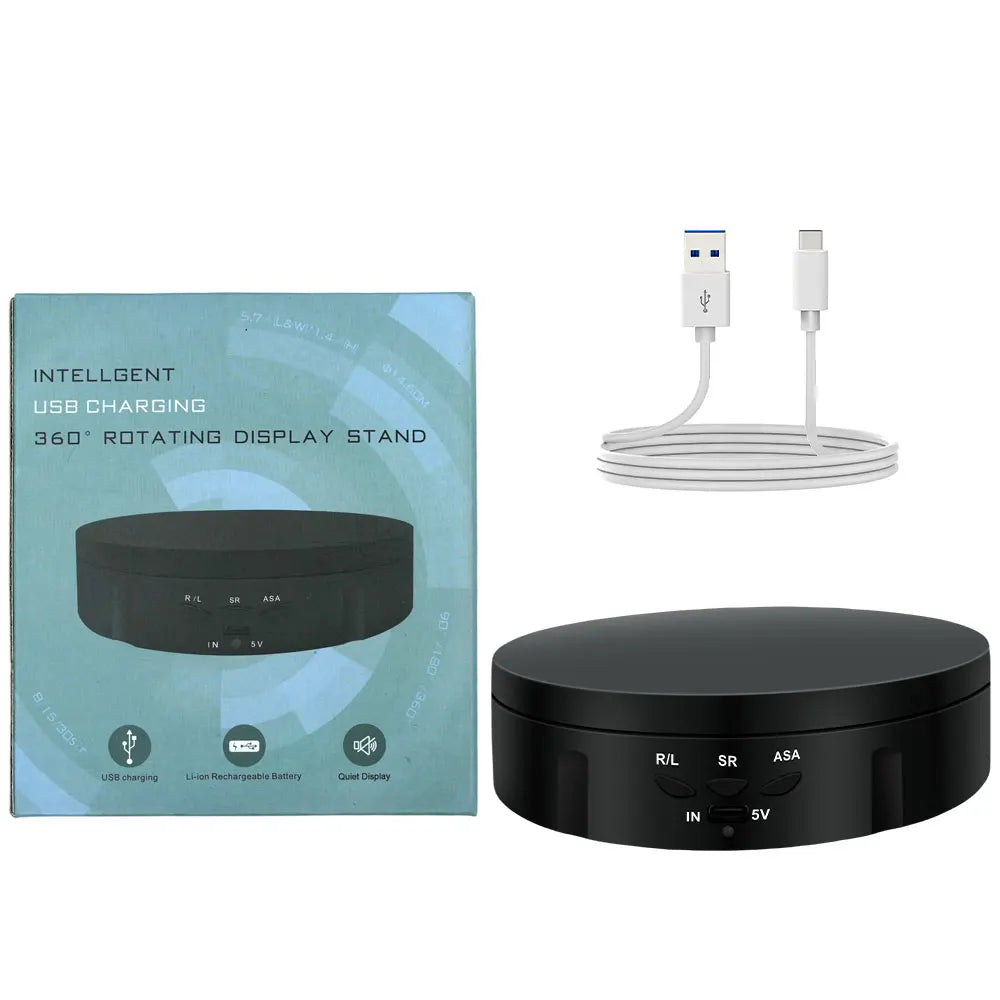 Motorised Rotating Mirror Display Stand,360 Degree Turntable, Jewellery Holder,USB Power Supply, Rotating Shooting, Three Speeds