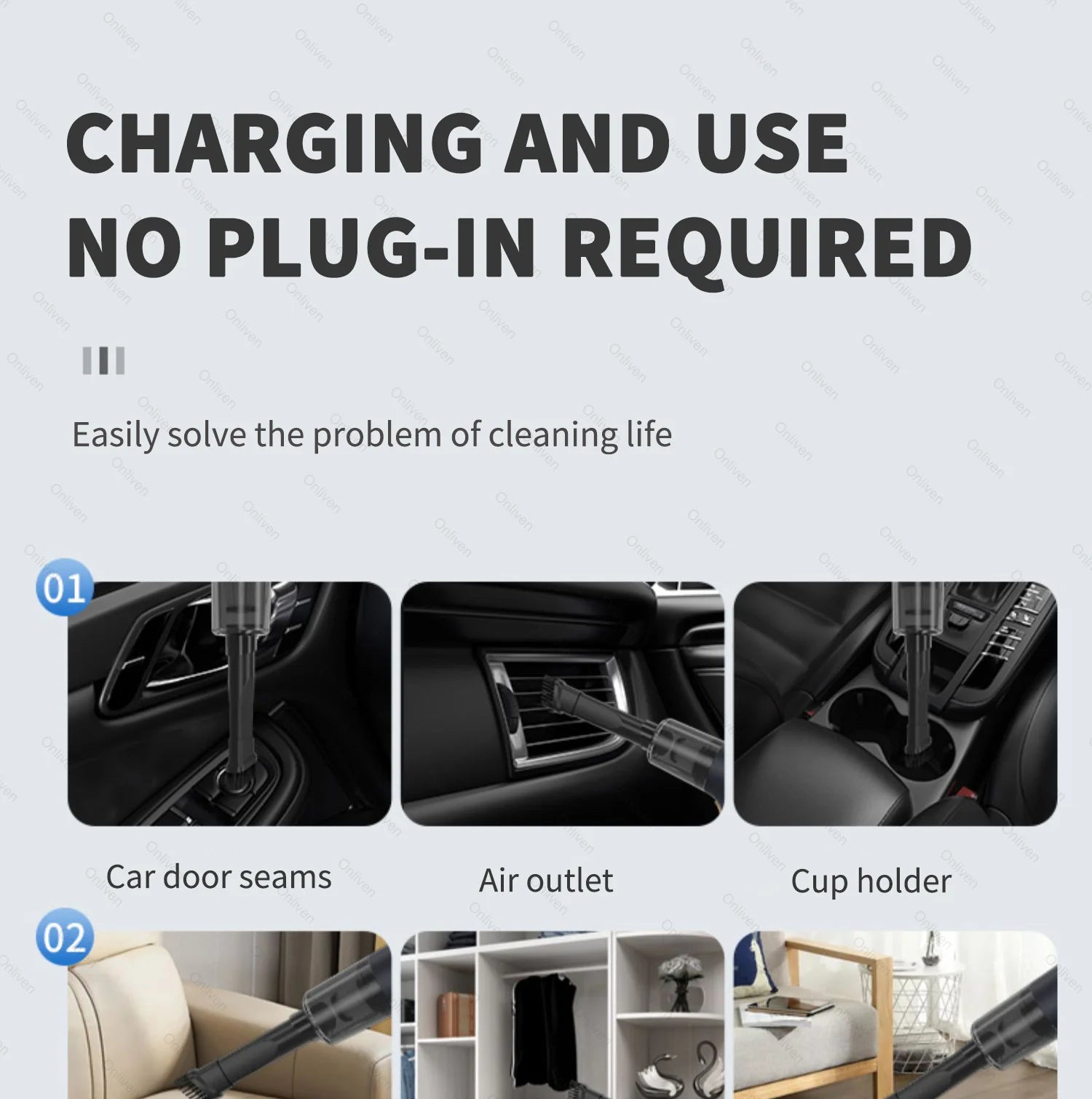 98000PA Car Vacuum Cleaner Mini Cleaning Machine Strong Suction USB Handheld for Car Home Appliance Portable Wireless Cleaner