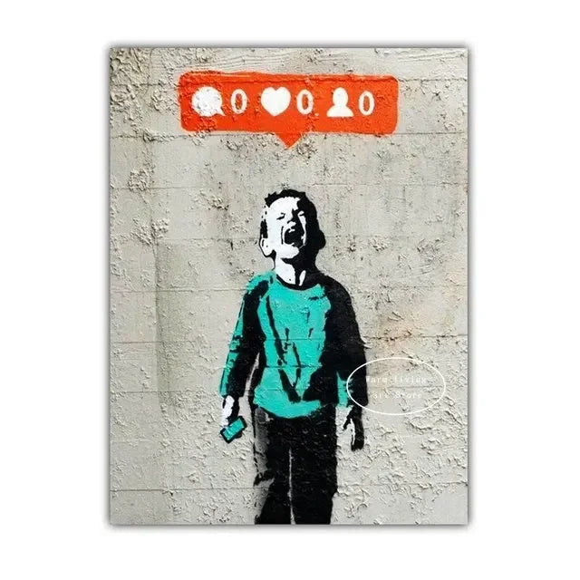 Classic Retro Wall Art Banksy Street Graffiti HD Canvas Print Poster Home Living Room Bedroom Decorative Painting