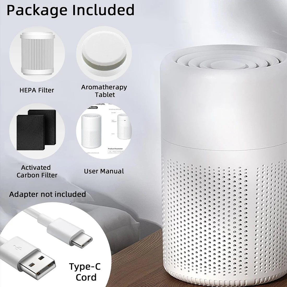 Xiaomi Air Purifiers Home Air Cleaner HEPA Filter PM 2.5 Anti-allergic Remove Second-hand Smoke Odor Air Freshener for Bedroom