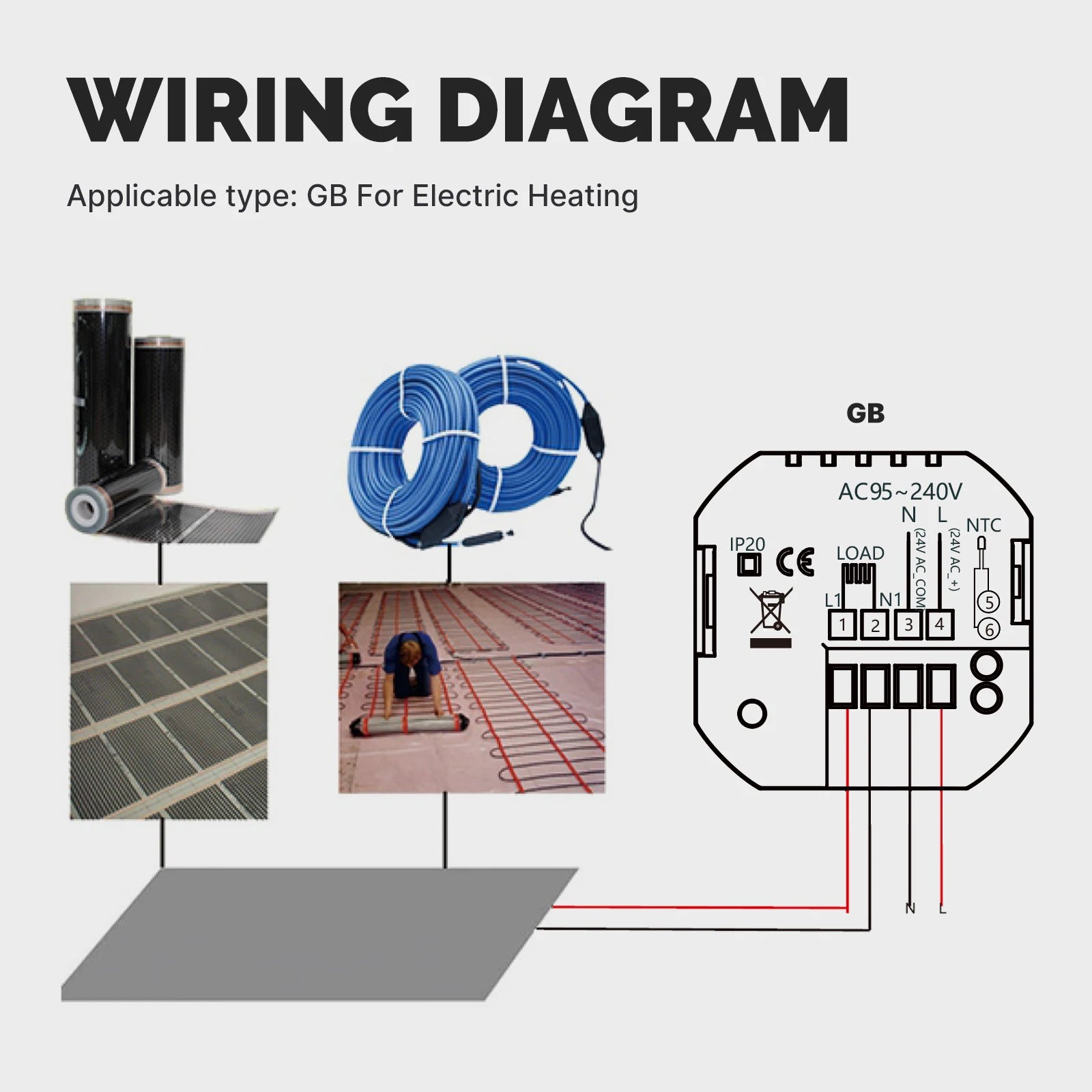 WiFi Smart Home Heating Knob Thermostat Temperature Controller For Water Gas Boiler Electric Heating Works with Alexa GoogleHome