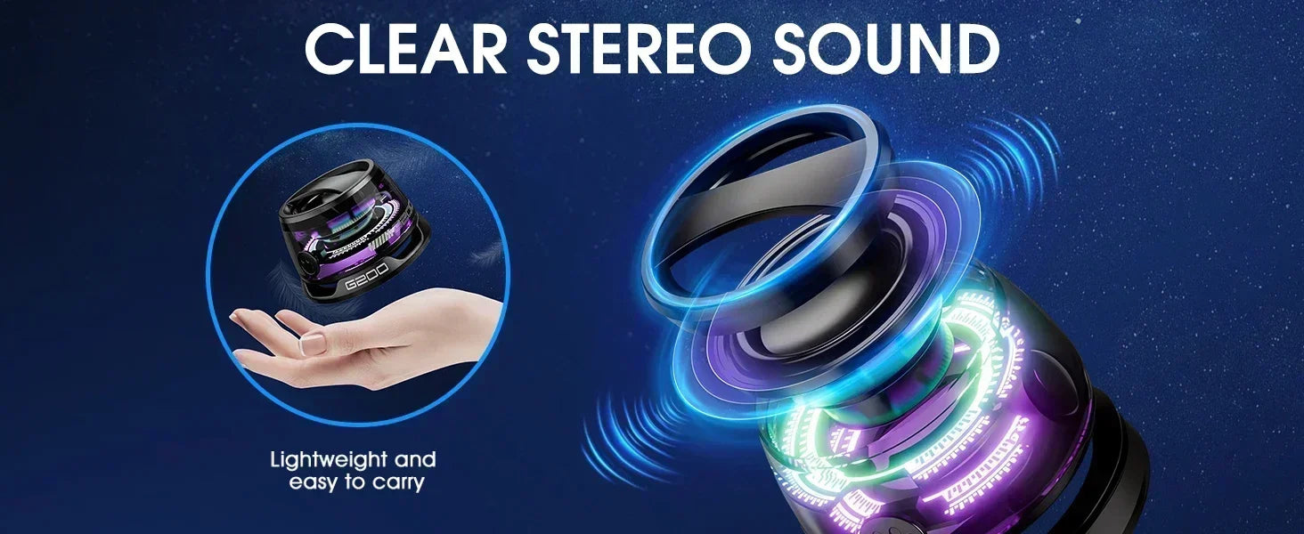 1pc Portable Bluetooth Speaker - Bluetooth 5.3, RGB Ambient Light, Long Battery Life & Magnetic Phone Stand
