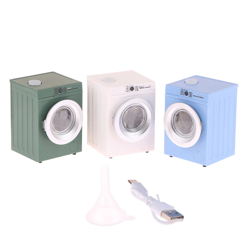 1Pcs Dollhouse Miniature Simulation Washing Machine Drum Washer Laundry Model Dollhouse Home Appliance Model Decor Toy