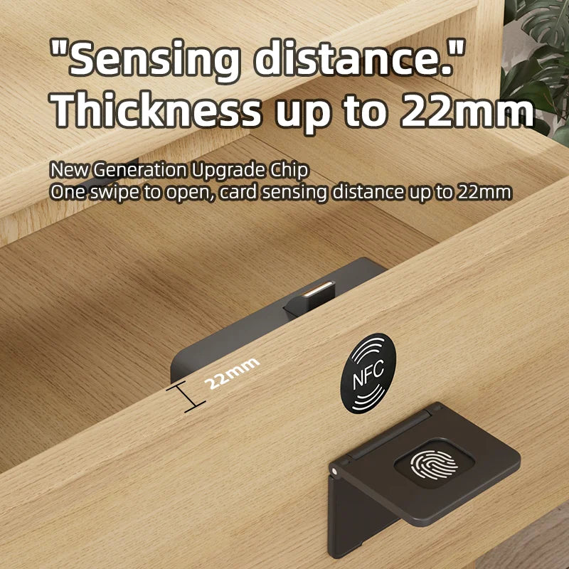 Smart Wood Door Lock Invisible Electronic Lock RFID Card NFC Unlock Keyless Mailbox Cabinet Locker Furniture Drawer Smart Locks
