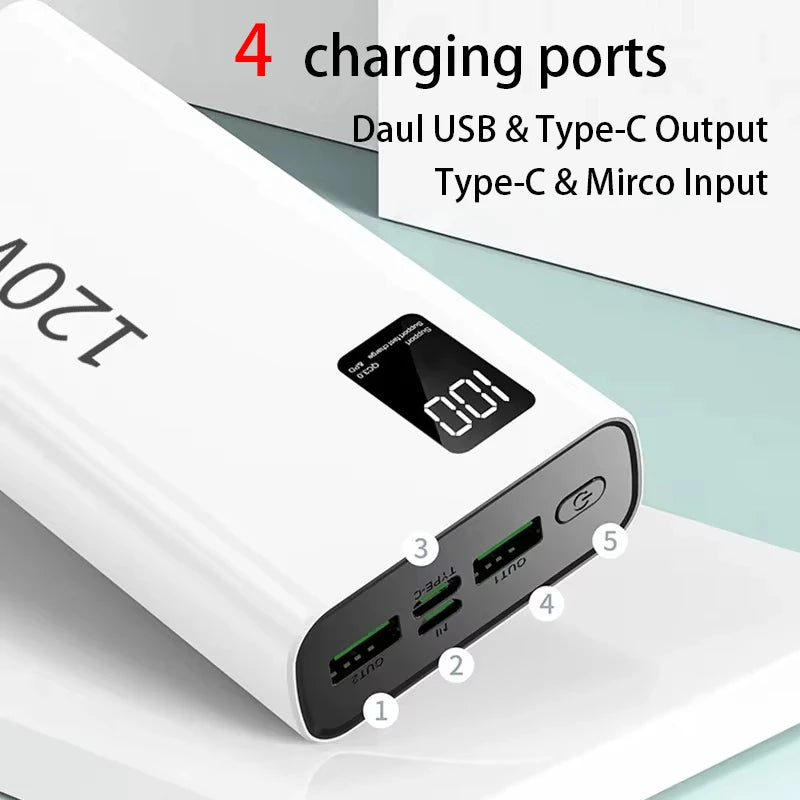 500000mAh Large-capacity Super-fast Charging Power Bank With Digital Display Portable Mobile Power Supply for All Phones