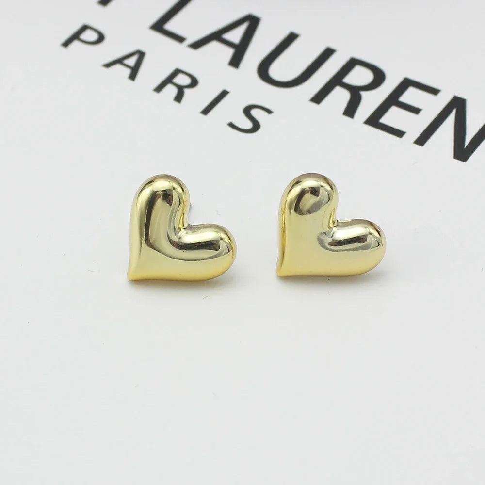 Geometry Twists UV Golden Stud Earrings for Women Simple Versatile Personality Exaggerated Smooth Creative Jewelry Girl Gift