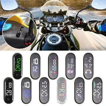 Luminous Motorcycle Car Clock Auto Internal Stick-On Mini Waterproof Watch Mechanics Quartz Clocks Auto Ornament Car Accessories