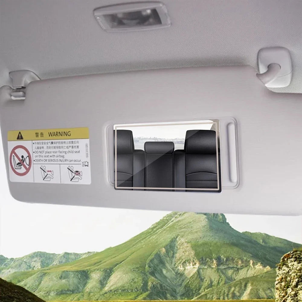 Stainless Steel Car Makeup Mirrors Portable Fall Prevention Automotive Sun Visor HD Polished Mirror Finish for Clear Imaging