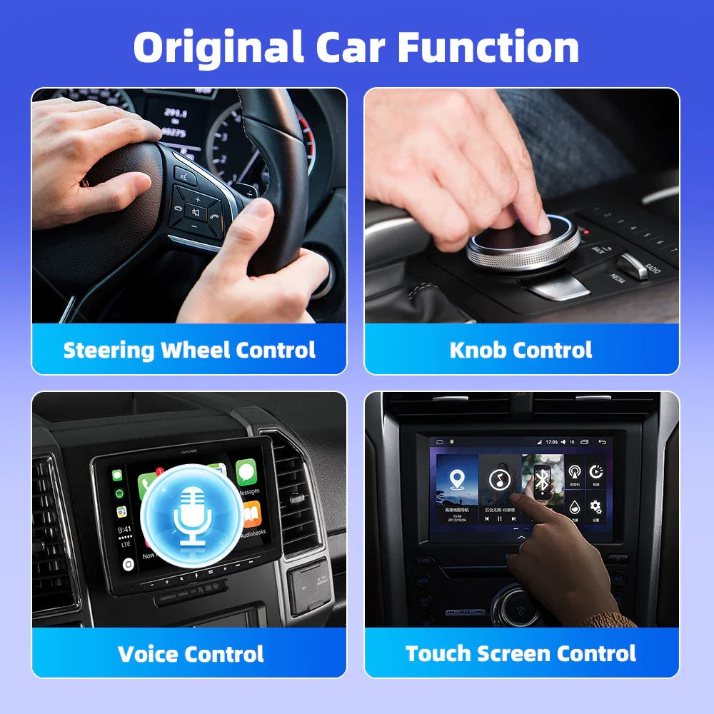 Wired To Wireless Carplay Android 2-in-1 Automatic Adapter Car Gadget Smart Box 5.8GHz Wifi  Plug and Play OTA Update Universal