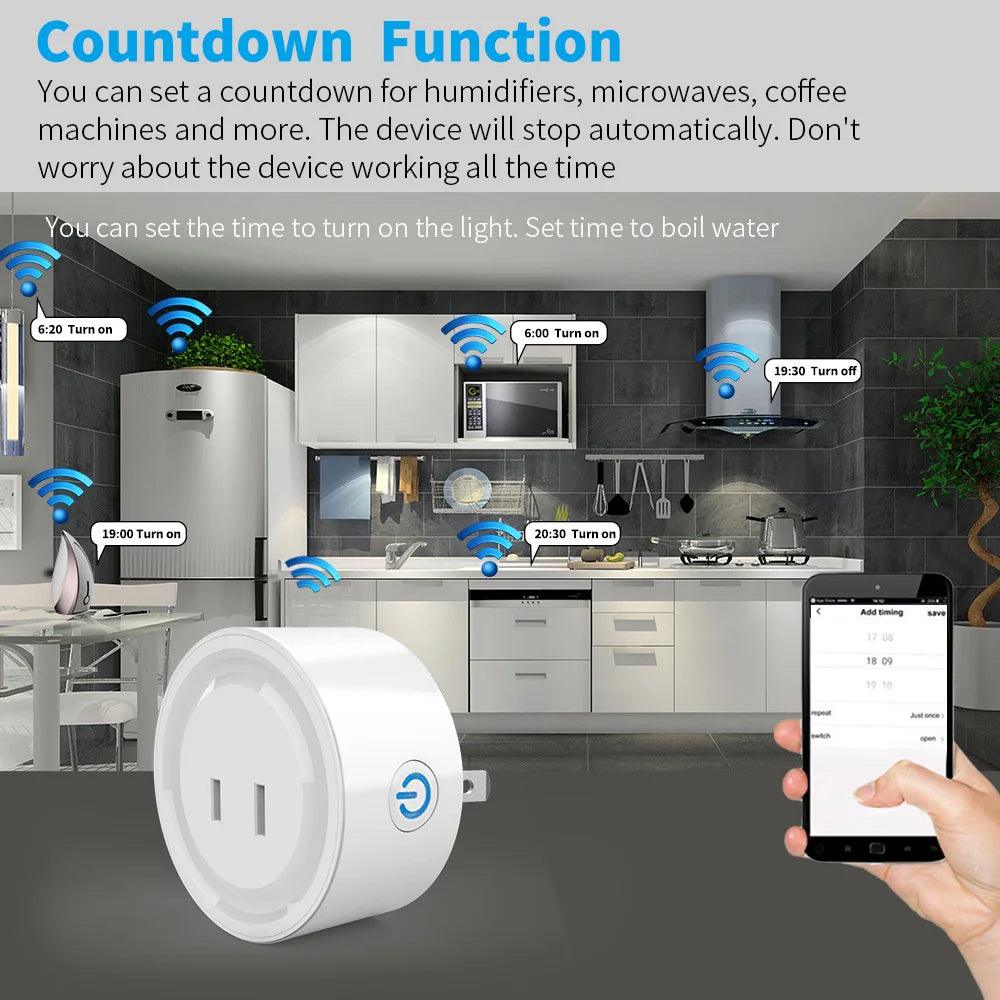 The Japanese standard plug of the Tuya wifi smart socket can be used for voice control and timing of two domestic AI speakers