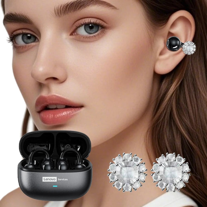 Lenovo LE302 HIFI Stereo Sports Ear Clip Earphones OWS Bluetooth 6.0 Headset Noise Cancelling Headphones Long Endurance Earbuds