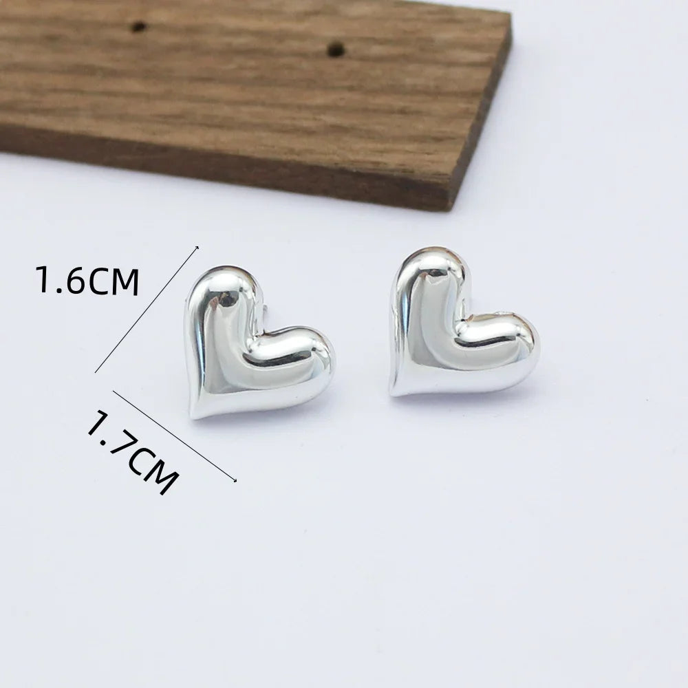 Geometry Twists UV Golden Stud Earrings for Women Simple Versatile Personality Exaggerated Smooth Creative Jewelry Girl Gift