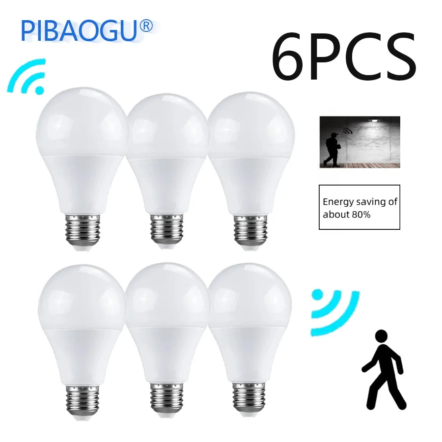 PIR Motion Sensor Light Bulbs E26 110V LED Lamp Auto Smart  LED Bulb Energy Saving Bombillas Bedroom Kitchen Porch Lighting