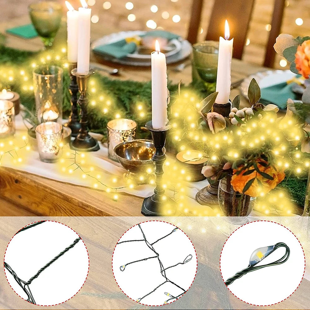 6M-48M LED Fairy Lights Cluster Firecracker String Holiday Wreath Terrace Home Birthday Christmas Tree Decorative Lamp