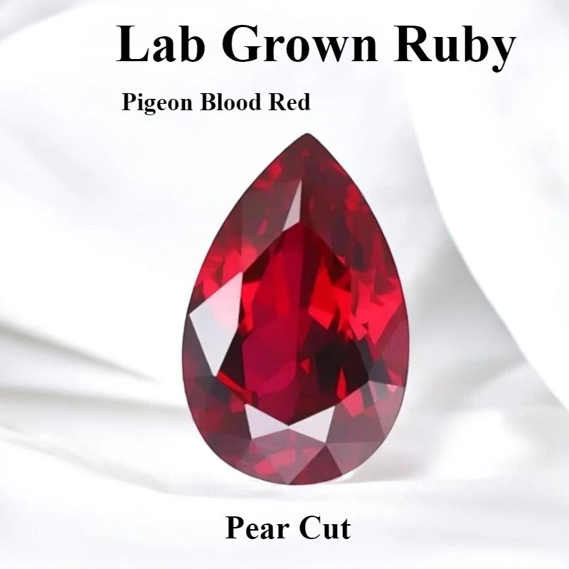 Lab Grown Ruby Various Shape Pigeon Blood Red Charms Gemstone for DIY Jewelry Making Materials Selectable Certificate