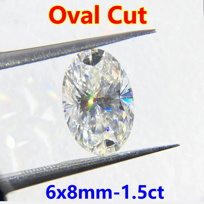 DJMAX 0.1-30ct Rare Oval Cut Moissanite Loose Stone D Color Lab Grown Super White Certified Ellipse Oval Moissanite Diamond