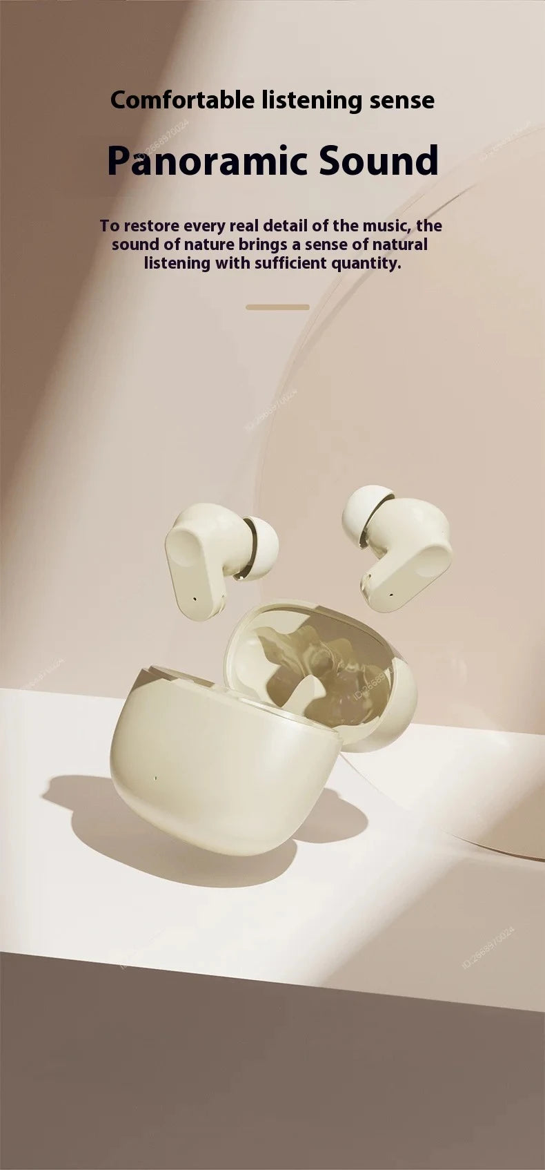 Wireless Bluetooth Earbuds Comfort Fit Metal Diaphragm Hi-Fi Sound Long Battery Life Earphones ENC Noise Cancellation With Mic