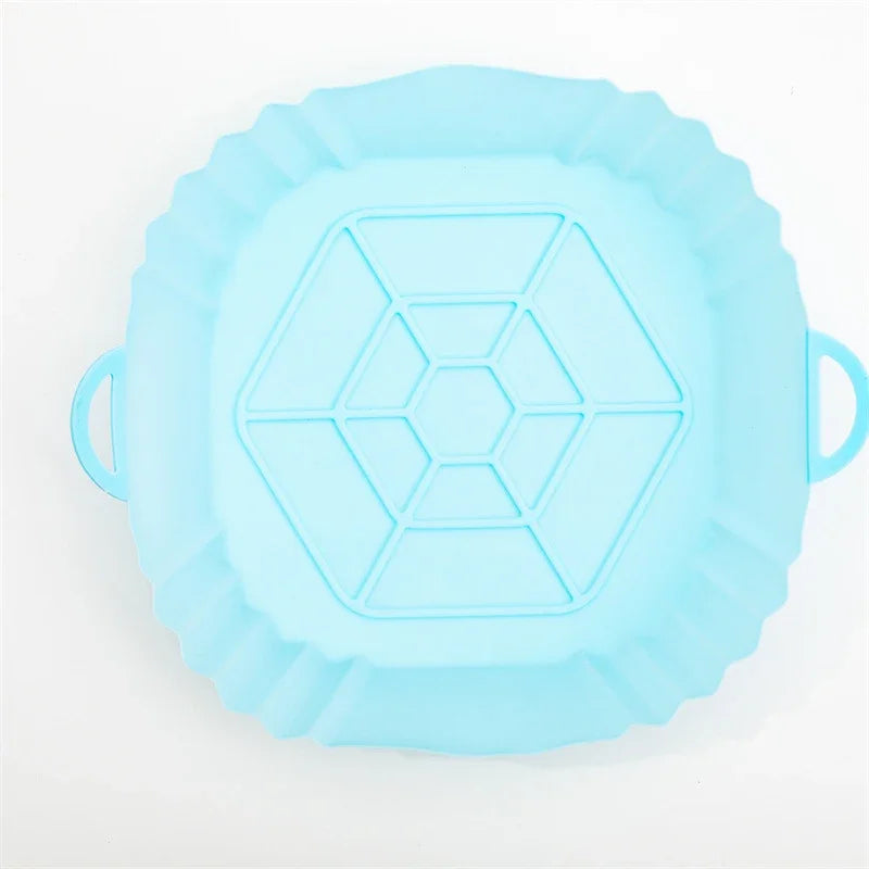 Air Fryer Oven Baking Tray Silicone Tray Fried Chicken Pizza Mat Oilless Silicone Pan Air Fryer Accessories for Kitchen Baking