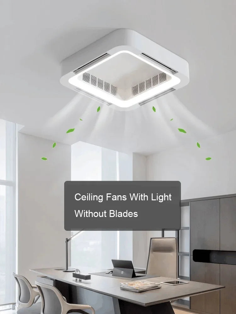 Modern Simple Smart App Ceiling Fan Lamp with LED Light Remote Control Invisible Silent Fan Light Bedroom Living Room Office Fan