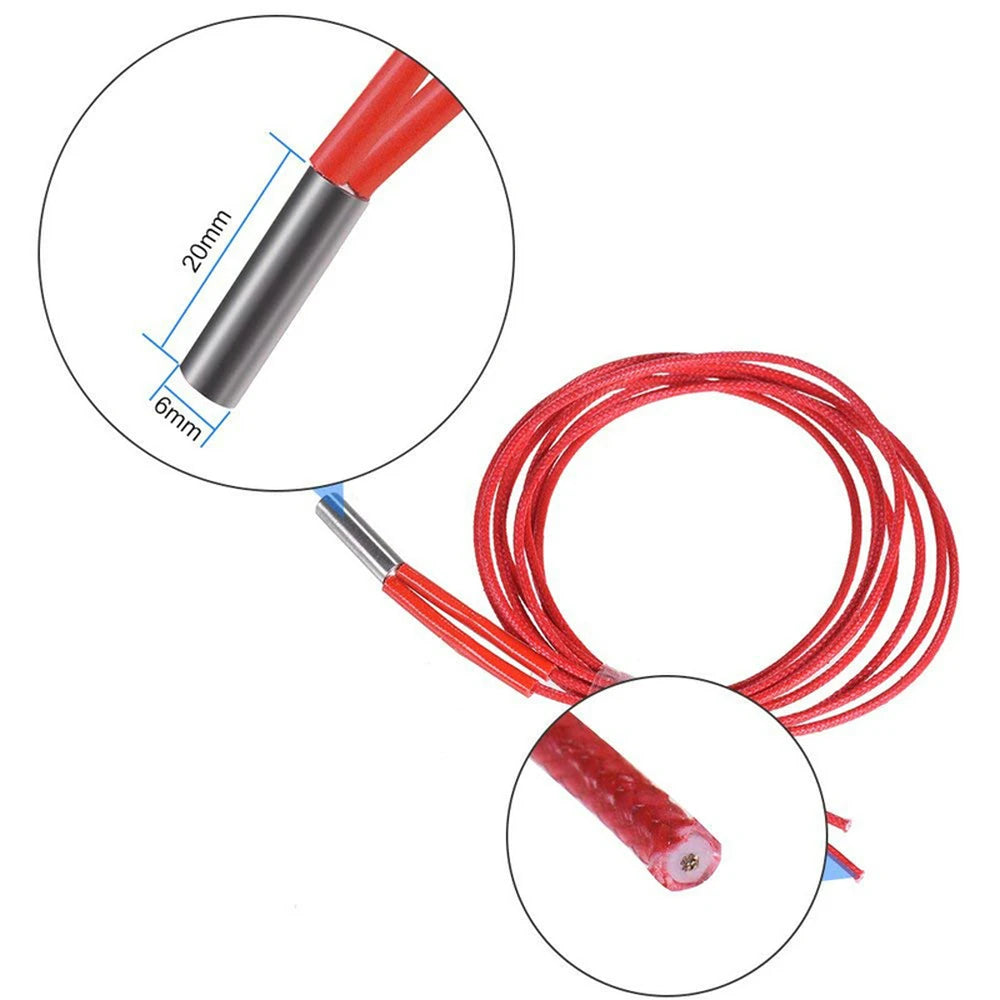 12V/24V 40W Cartridge Heater XH2.54 Thermistor NTC 100K 3950 Wire 1M for Ender 3 CR10 Ender3V2 3D Printer J-Head Hotend