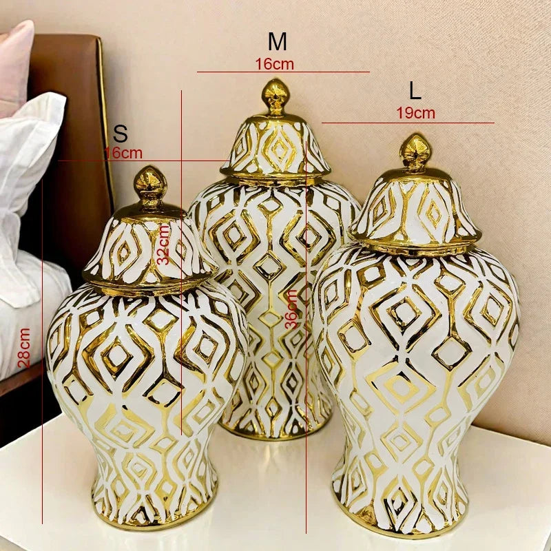 Ceramic decorative vaseTabletop American decor jar storage universal jar ceramic ornament Living room home  decor flower vase
