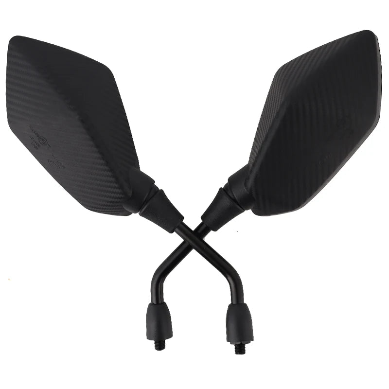 1 Pair Motorcycle Mirror Scooter E-Bike Rearview Mirrors Electrombile Back Side Convex Mirror 8mm 10mm imitation Carbon Fiber