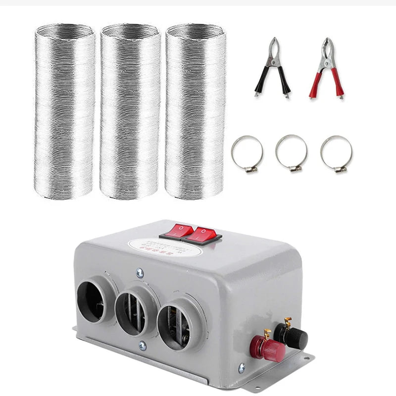 12V 24V 800W Car Heater Electric Cooling Heating Fan Portable Electric Dryer Windshield Defogging Demister Defroster Trucks Boat